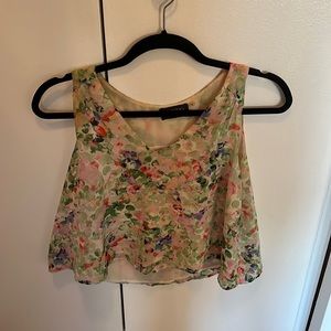 ASTR cropped floral v neck tank